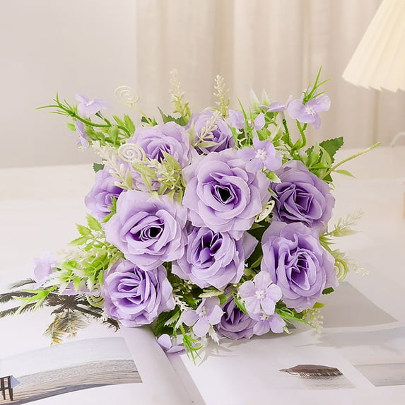 TACILIP Home Decor Clearance, Nordic Ins Artificial Flower Simulation Flower Living Room Decoration Plastic Flower Silk Flower Dining Table Flower Decoration Bouquet Simulation Rose, Gifts for Her