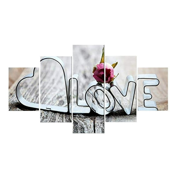 Home Decor Clearance Qianduo Unframed Modern Art Oil Painting Print Canvas Picture Home Wall Room Decoration B, Set of Canvas Hanging Paintings (5Pcs)