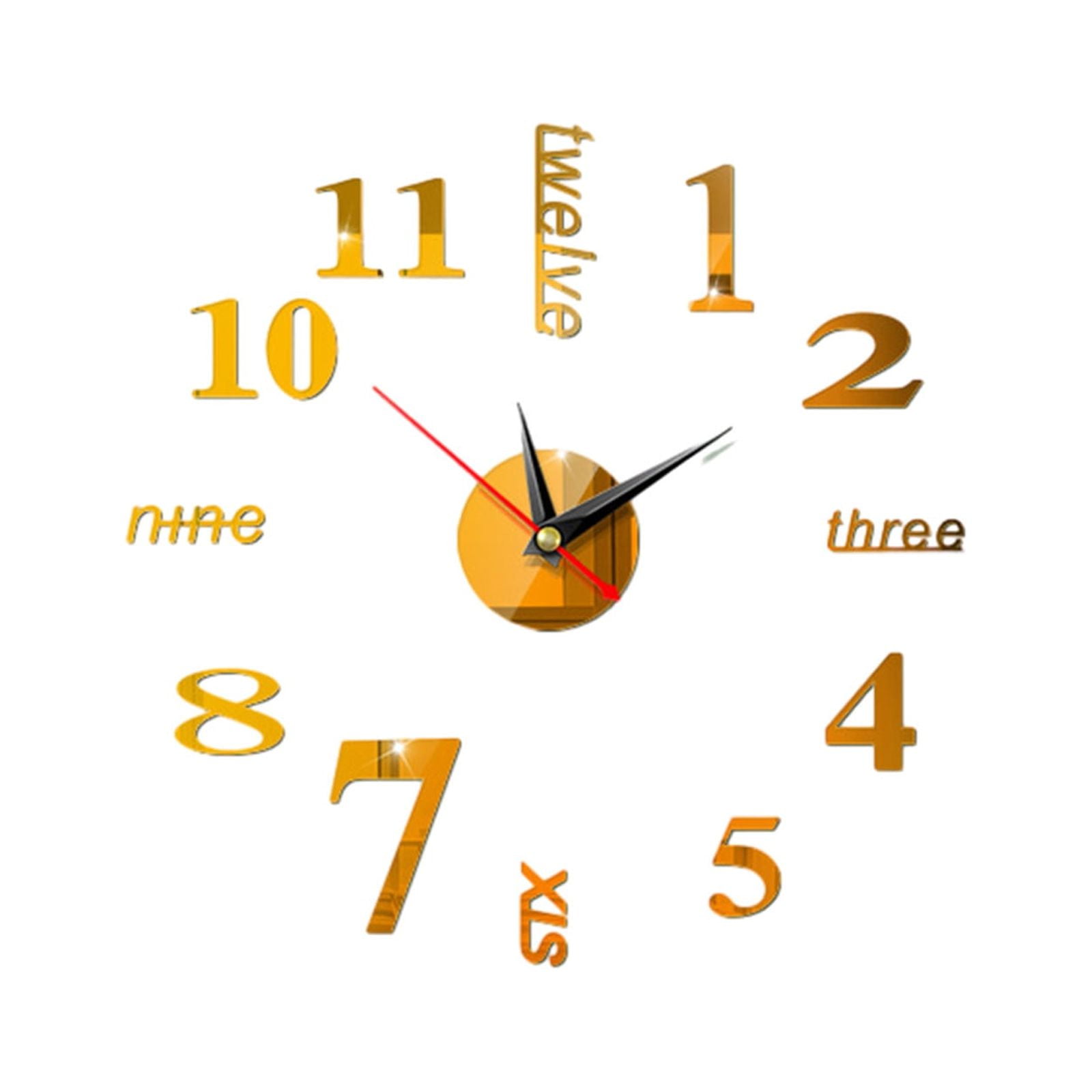 Home Decor Clearance! Wall Clock Design Mirror Surface Wall Decorative