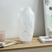 Home Decor Collection 13'' Tall White Painted Glass Bouquet Vase