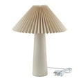 thumbnail image 1 of Home Decor Collection 18"in Ribbed Ceramic Table Lamp with Ivory Pleated Shade, 1 of 6