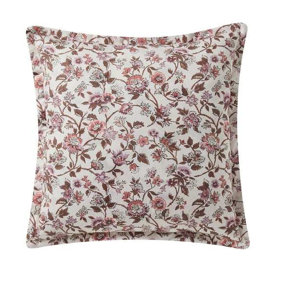 Home Decor Collection 20" x 20" Pink Vintage Botanical Floral Cotton Decorative Pillow