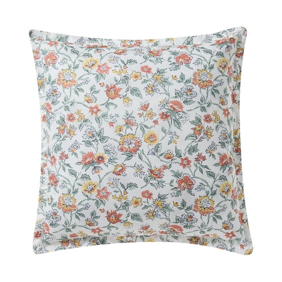Home Decor Collection 20" x 20" White Vintage Botanical Floral Cotton Decorative Pillow