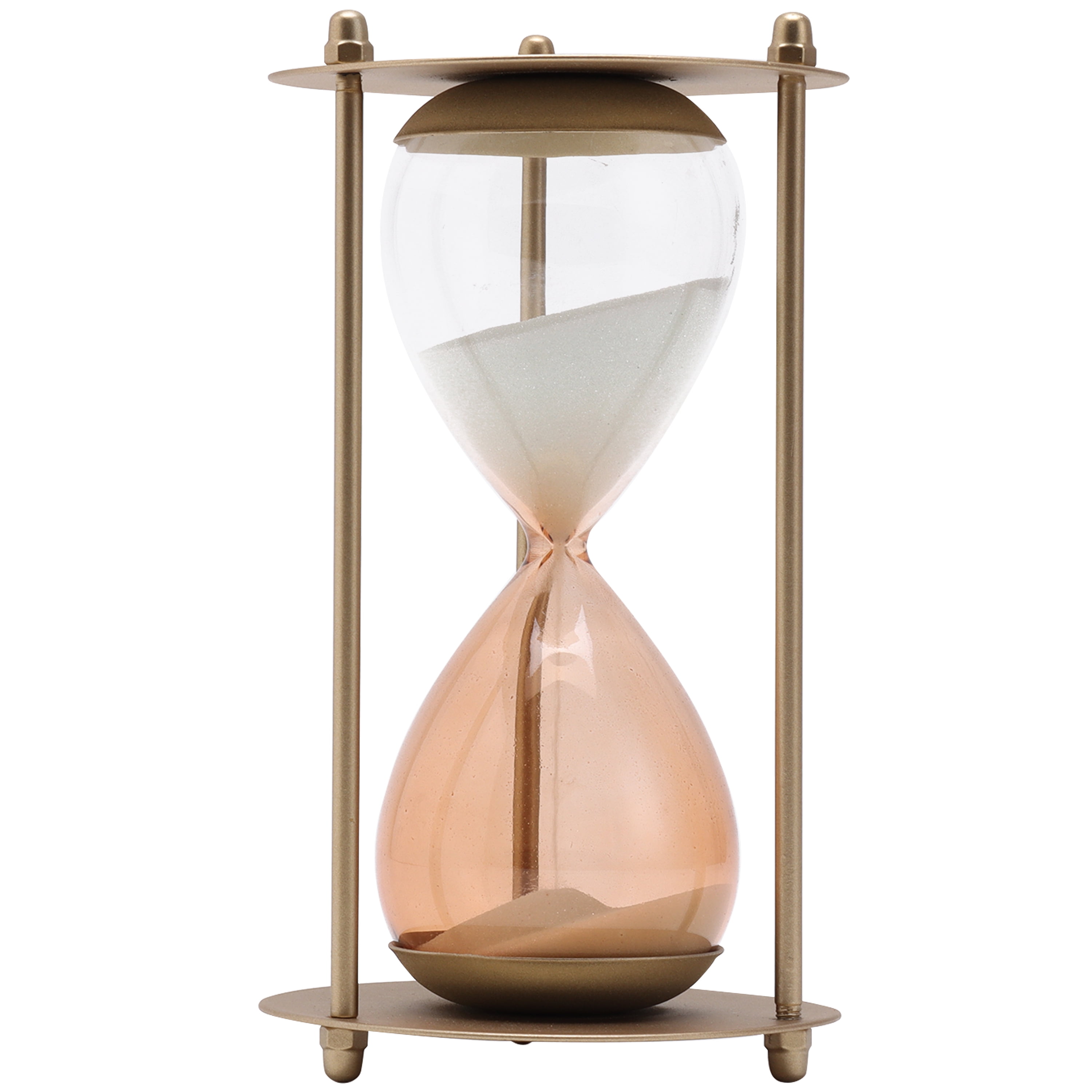 Home Decor Collection 7" Gold Metal and Glass Decorative Tabletop Hour Glass