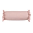 thumbnail image 1 of Home Decor Collection 8" x 20" Pink Striped Ruffle Bolster Decorative Pillow, 1 of 5