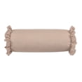 thumbnail image 1 of Home Decor Collection 8" x 20" Tan Striped Ruffle Bolster Decorative Pillow, 1 of 5