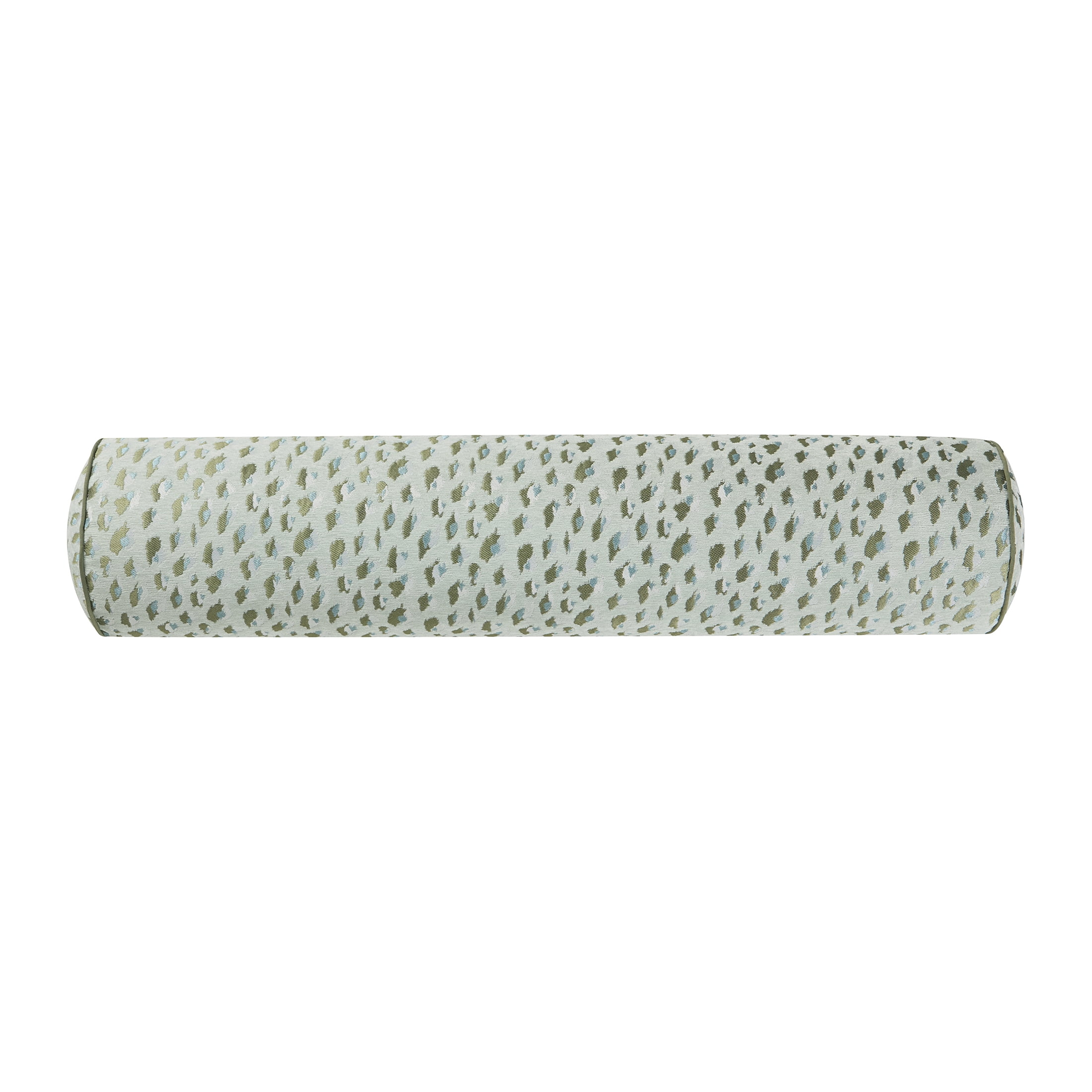 Home Decor Collection 8" x 36" Green Woven Leopard Bolster Decorative Pillow