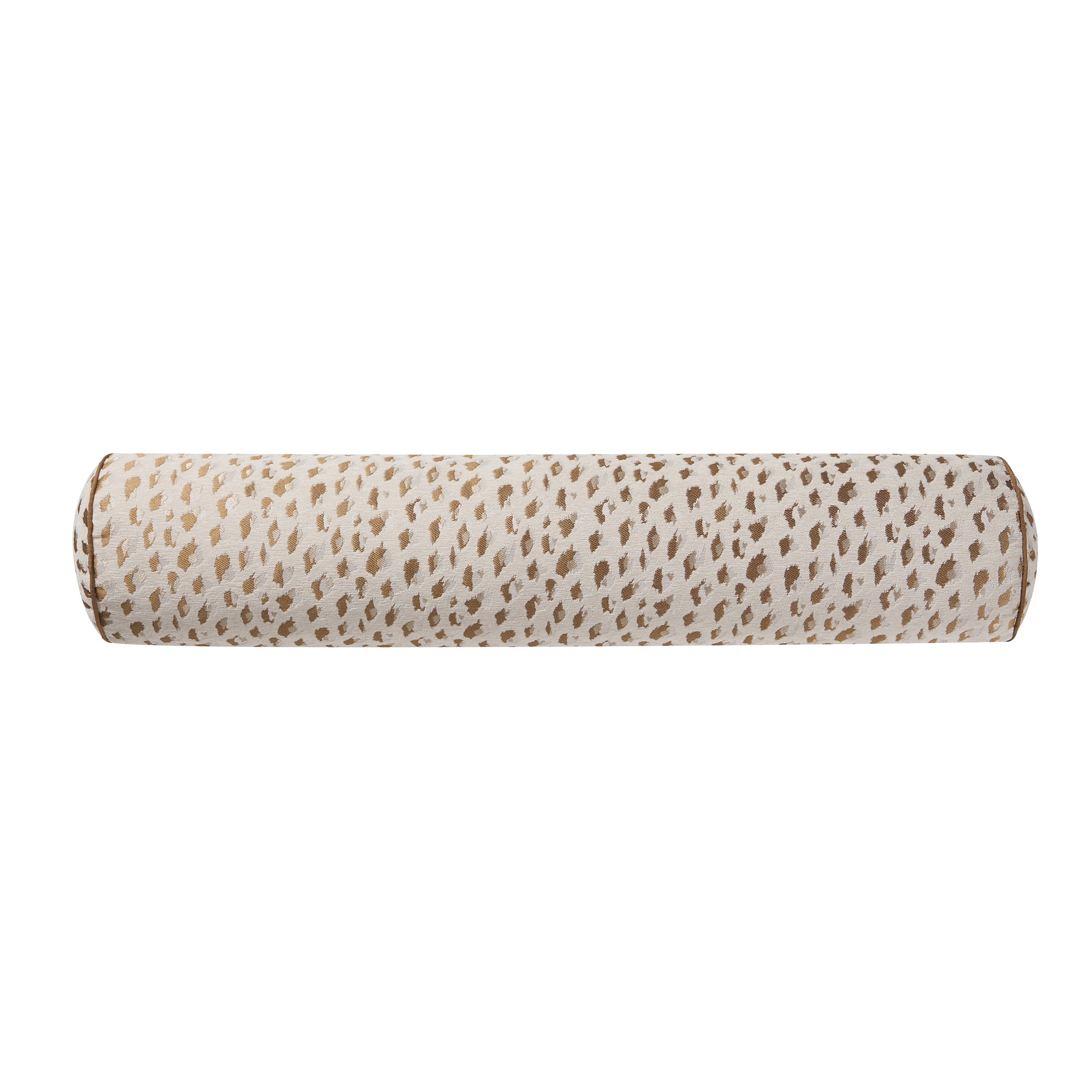 Home Decor Collection 8" x 36" Tan Woven Leopard Bolster Decorative Pillow