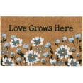 thumbnail image 1 of Home Decor Collection Blue Floral Loves Grows Here Outdoor Doormat, 18"x30", 1 of 1