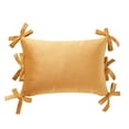 thumbnail image 1 of Home Decor Collection 14" x 20" Gold Velvet Bow Decorative Pillow, 1 of 5