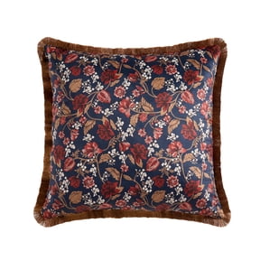 Home Decor Collection 20" x 20" Greystone Floral Velvet Decorative Pillow