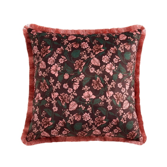 Home Decor Collection 20" x 20" Blush Floral Velvet Decorative Pillow