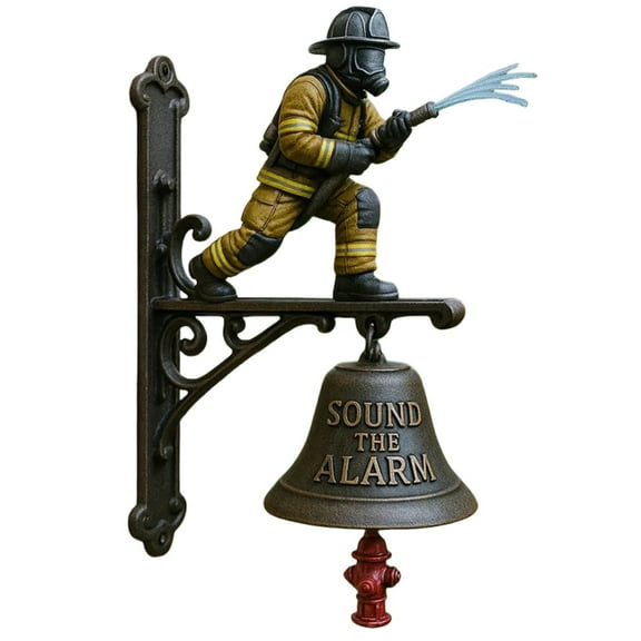 Home Decor Commemorative Doorbell - Firefighter Theme with Hydrant Design, Themed Decorative Doorbell Hanger Unique Design For Front Door Durable Hanging Ornament For Home And,Clearance!