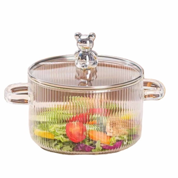 Home Decor Cookware Simmer Pot Glass Cooking Pot With Lid 1.6L(54Oz) Heat Borosilicate Glass Cookware Stovetop Pot Simmer Pot For Soup Baby Food Storage Containers
