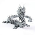 thumbnail image 1 of Home Decor Creative Gift Fish Tank Christmas Gift Figurine Crystal Dragon Fidget Toys with Movable Joints 3D Printed Dragon 3D Printed Articulated Dragon GREY, 1 of 8