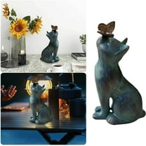 Home Decor Curious Cat With Butterflies Indoor Outdoor Figurines Decorated With Resin Adornments Desktop Ornament