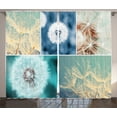 thumbnail image 1 of Ambesonne Floral Curtains 2 Panel Set, Dandelions Nature Nature Art, 108" x 90", Blue, 1 of 3