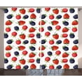 thumbnail image 1 of Ambesonne Cartoon Curtains 2 Panel Set, Strawberries Raspberry, 108" x 84", Plum Red, 1 of 3