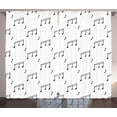 thumbnail image 1 of Ambesonne Black and White Curtains 2 Panel Set, Musical Notes, 108" x 90", Charcoal Grey, 1 of 3