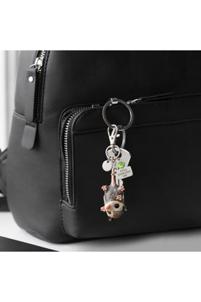 Home Decor Cute Opossum Keychain Inspirational " Hanging On" Charm Handmade For Housewarming Decor Clear