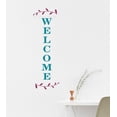 thumbnail image 1 of Home Decor Decals | Welcome Vinyl Lettering | Laurel Wreath Decorative Wall Art Stickers Berry/Teal, 1 of 1