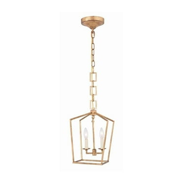 Home Decor Denmark Collection 2-Light Golden Iron Finish Pendant