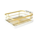 thumbnail image 1 of Deal Countdown! Dish Drying & Abs Cutlery Drainer With Utensil Holder Tray For Dishes Spoons Forks Chopsticks Gold Black & White 1Pc Rack Practical Home Decor, 1 of 4