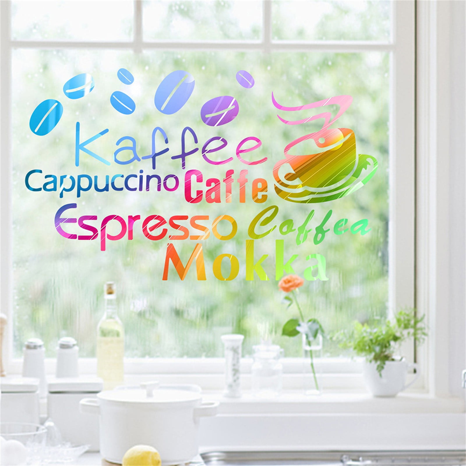 Home Decor,Dpkshia Self Adhesive Wallpaper,Color English Coffee Cup