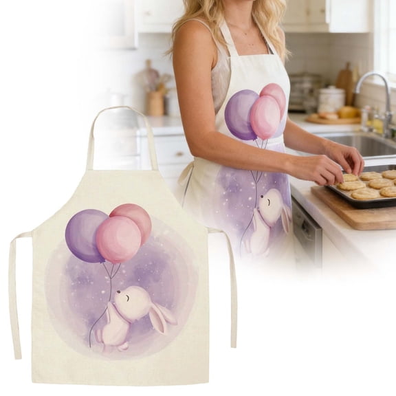 Home Decor Easter Pattern Kitchen Apron Polyester Fabric Adult Cooking Apron Stain And Lightweight For Baking Grilling And Easter Holiday Party