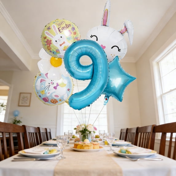 Home Decor Easter Themed Number Balloons For Holiday Party And Birthday Celebrations With Metallic Gold Shine Event & Party