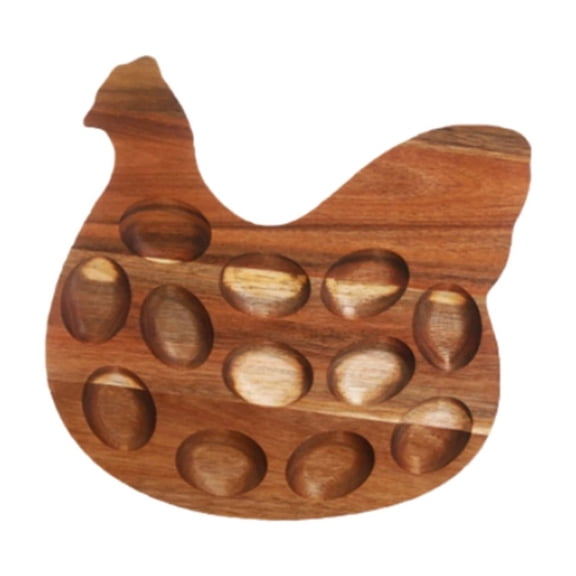Home Decor Easter Wooden Double Egg Tray Hen And Egg Shaped Serving Tray Easter Kitchen Food Tray Charcuterie Board Baking trays & trays