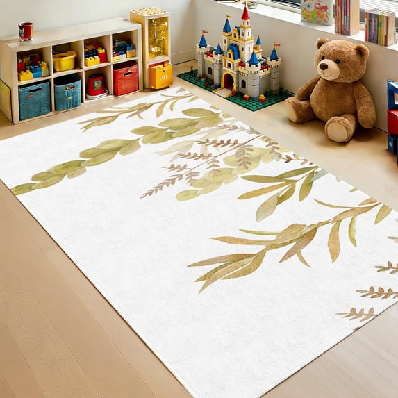 Small Rectangle Rug Home Decor Floral Pattern Area Rug 36 x 60 Inch, Foldable Rectangular ...