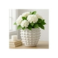 thumbnail image 1 of Modern Home Decor Flower Pot for Garden Display - Decorative Ceramic Planters with Bubble Texture for Indoor and Outdoor Plants - Unique Round Pots Perfect for Room or Patio Decor - 9" White, 1 of 13