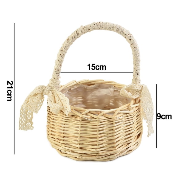 Home Decor Fresh Rattan Storage Basket Picnic Flower Girl Gifts Wicker Flower Pot M