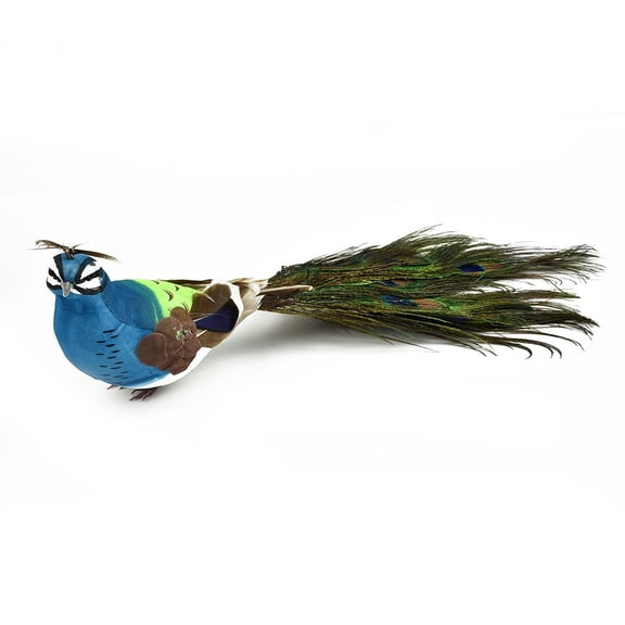 Home Decor Garden Decorations Holiday Party Favor Artificial Peacock Bird Feathered Features Artificial Peacock Bird Features