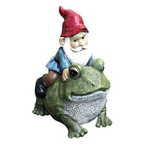 Home Decor Garden Gnome Statue Outdoor Decor,Spring Garden Gnomes Sitting On Frog Statue