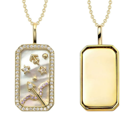 Home Decor Gnobogi 12 Constellations Necklace With Diamonds And Colored Stones Zircon Necklace 12 Constellations Clearance