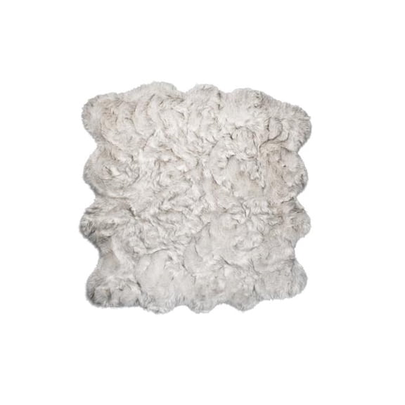 Home Decor Gordon Faux Sheepskin Octo Rug | 1-Piece | Gradient grey | 6'x6'