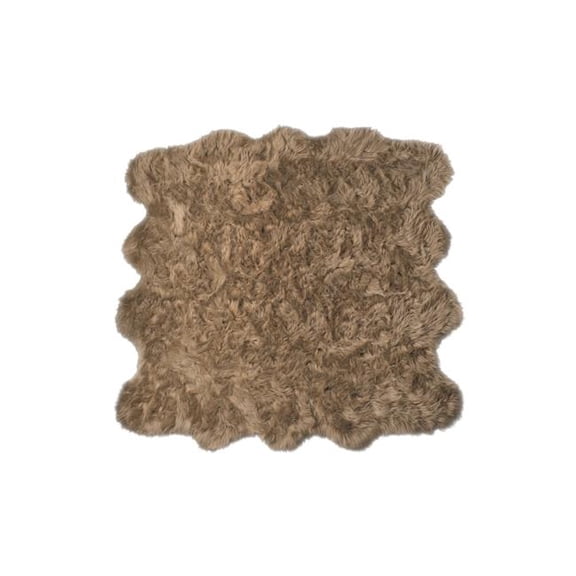 Home Decor Gordon Faux Sheepskin Octo Rug | 1-Piece | Tan | 6'x6'
