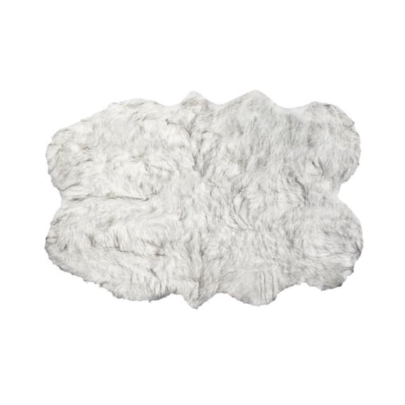 Home Decor Gordon Faux Sheepskin Quattro Rug | 1-Piece | Gradient grey | 4'x6'