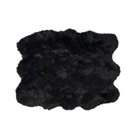 Home Decor Gordon Faux Sheepskin Sexto Rug | 1-Piece | Black | 5'x6'