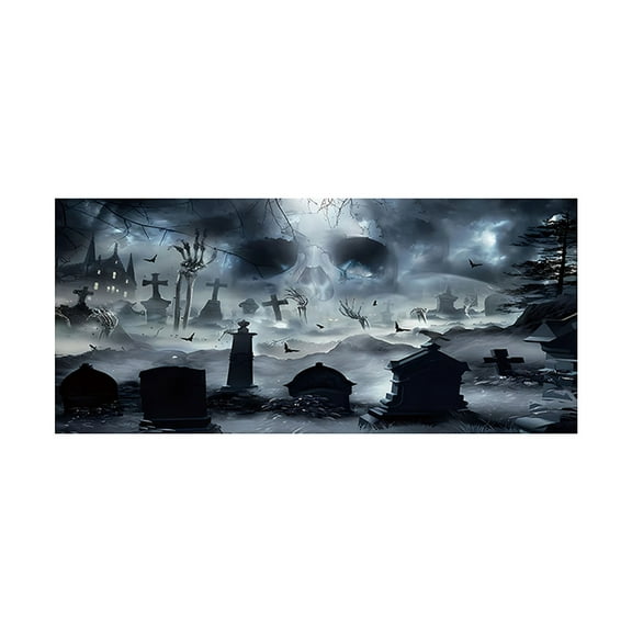 Halloween Garage Door Decoration Halloween Witch Door Cover Hanging Banner Large Pot Background Mural Suitable For Home Outdoor Indoor Parties Walls Windows Flags_ Banners Accessories