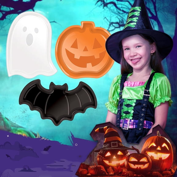 Home Decor Halloween Pumpkin Bat Candy Dish Decorative Fruit Tray Pp Material Snack Serving Plate Baking Trays Trays