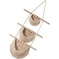 thumbnail image 1 of Home Decor Hanging Fruit Basket, 3 Tier Over the Door Organizer, Handmade Woven Cotton Rope Wall Hanging Baskets for Organizing, Wall Basket Decor, Storage Baskets for Kitchen Fruit Basket, 1 of 9