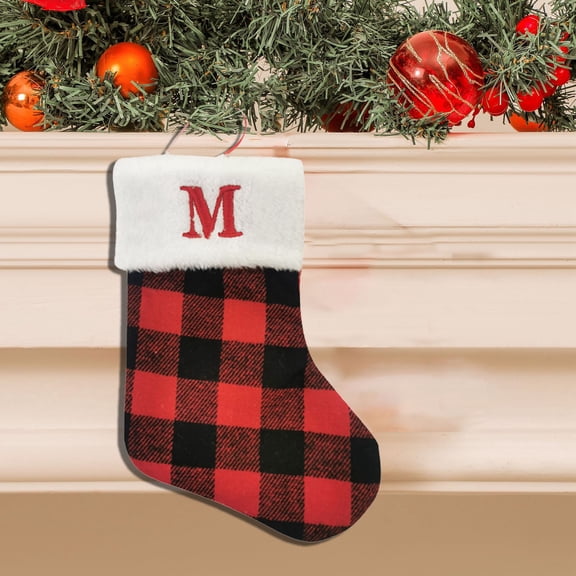 Home Decor Holiday Season Decoration Christmas Alphabet Embroidered Christmas Stockings For Holiday And Family Stocking Or Fireplace Or Party Decoration Red Hangs Practical