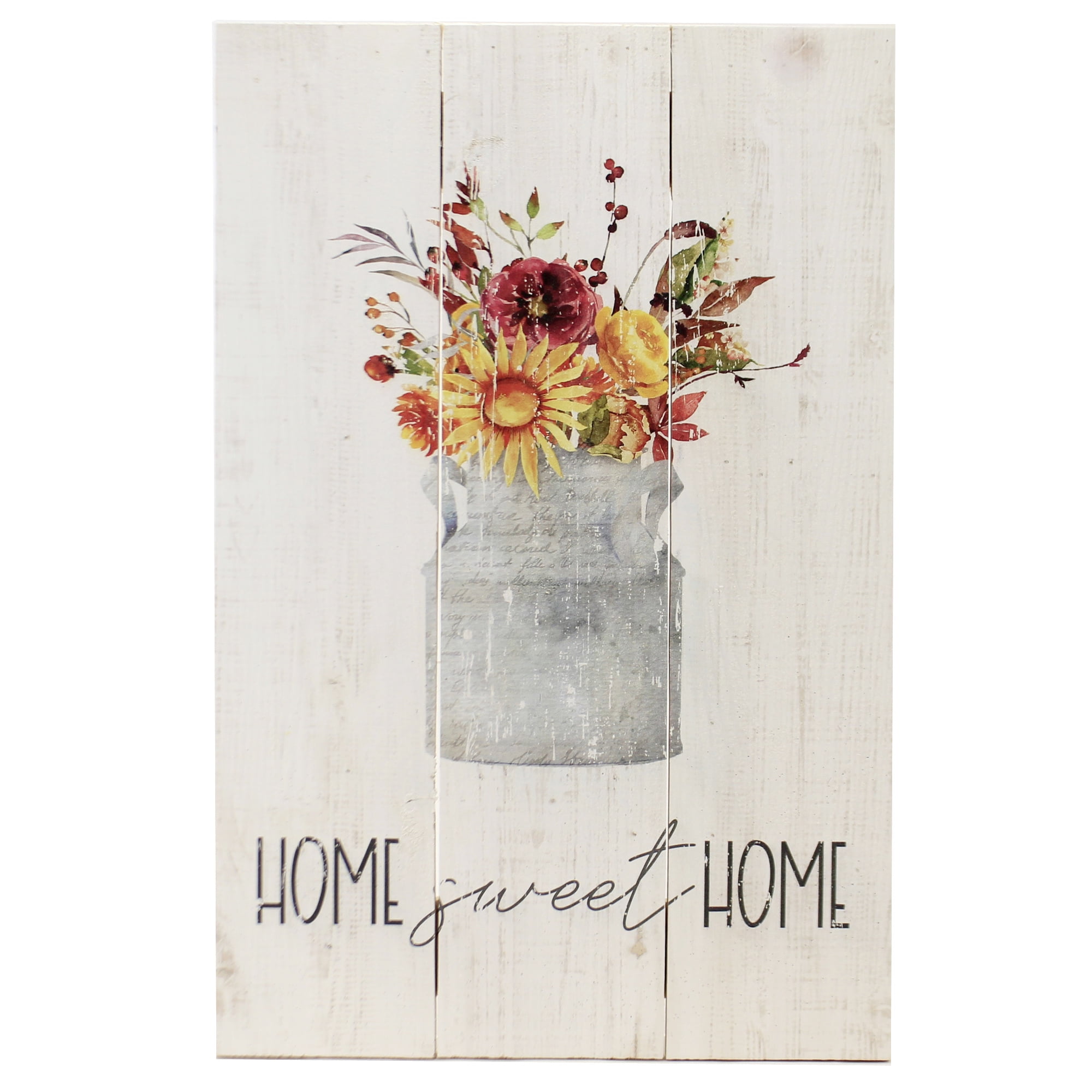 Rustic Fall Floral Metal and Wood Wall Art