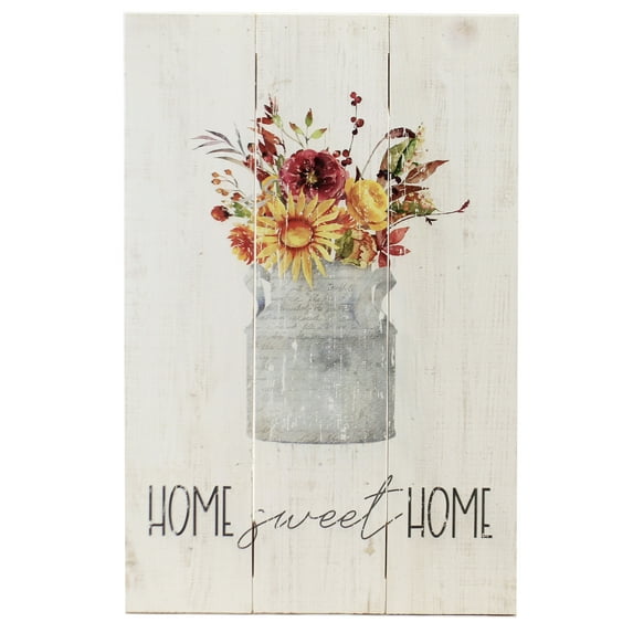 Home Decor Home Sweet Home Wall Art Wood Farmhouse Floral Rustic Panel Rus1279