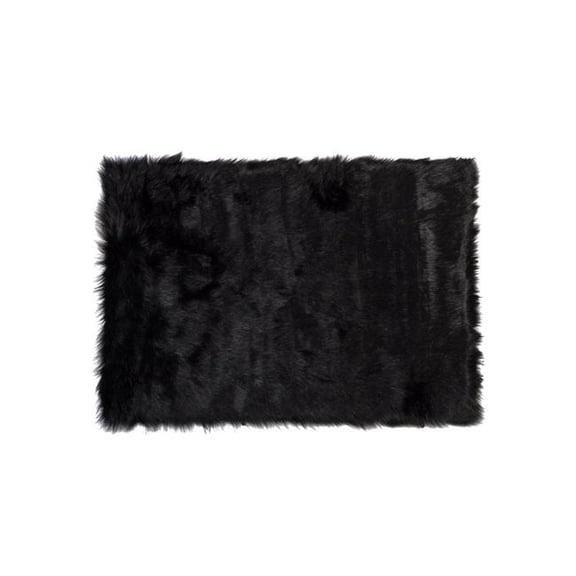 Home Decor Hudson Faux Sheepskin Trio Rug | 1-Piece | Black | 3'x5'