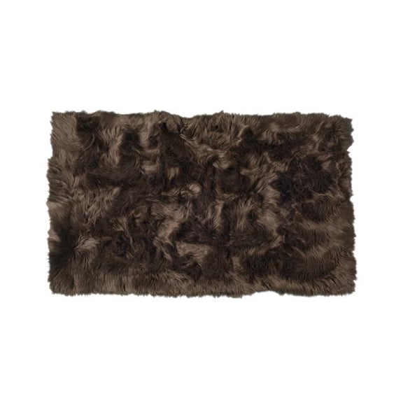 Home Decor Hudson Faux Sheepskin Trio Rug | 1-Piece | Chocolate | 3'x5'