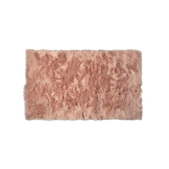 Home Decor Hudson Faux Sheepskin Trio Rug | 1-Piece | Dusty rose | 3'x5'